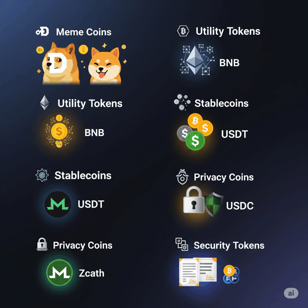 types of cryptocurrency coins
