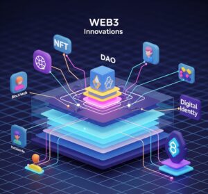 Futuristic digital landscape